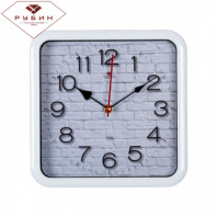 2223-001 (в кор.10шт.) - Часы настенные квадратные, корпус белый"Фактура" "Рубин", размер: 22*22см,  от магазина Светотехника
