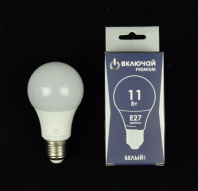11W E27 A60 4000K 220V пластик LED PREMIUM (ЛОН) лампа светодиодная Включай от магазина Светотехника