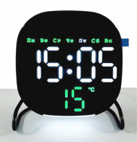 2814X-6BL черн-бел (в кор.1шт.) - Светодиодные часы. Часы работают от USB, есть резервное питание от от магазина Светотехника