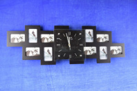М9011 А black colour (в кор.10шт.) АКЦИЯ - Часа-фоторамка,  размер: 260*800*48 мм, материал: МДФ, ст от магазина Светотехника