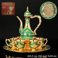 686465 (в уп.20наб.) - Коньячный набор 7пр. / 245-7-Gold / Золото+зелёный. (Кувшин 250мл, 6 кружек п от магазина Светотехника